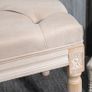 Vintage Design Vintage Bench, Button Tufting, Turned Legs, Shabby Chic, Cream + White Image 4