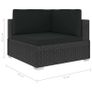 6 Piece Garden Lounge Set with Cushions Poly Rattan Black Image 10
