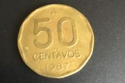 1987 Argentina coin 50 Centavos