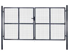Mesh Garden Gate Galvanised Steel 289x175 cm Grey