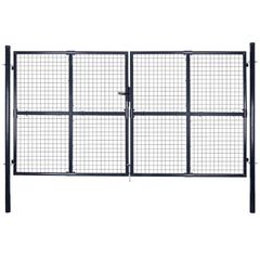 Mesh Garden Gate Galvanised Steel 289x175 cm Grey