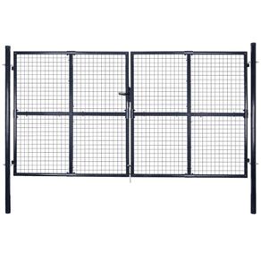 Mesh Garden Gate Galvanised Steel 289x175 cm Grey