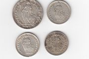 Switzerland, 4 x 83.5% Silver Coins,  (No: 408)