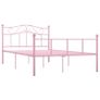 Bed Frame Pink Metal 160x200 cm Image 2