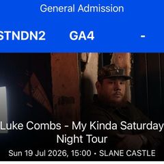 2 Luke Combs Tickets Sun 19th July