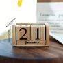 Reusable Desk Calendar - Perpetual Wooden Blocks Calendar for Monthly and Daily Display - Office Supplies Image 2