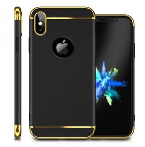 Stylish Back Cover Case for iPhone XS MAX Hybrid Black and Gold Saver