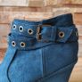 Blue Suede, Side Zip Ankle Wedge Boots, Size 6 Image 5