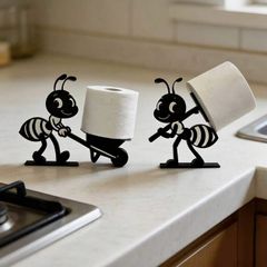 2pcs Smiling Ant Toilet Paper Holder - Fun Bathroom Decor!