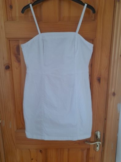 ladies white denim dress