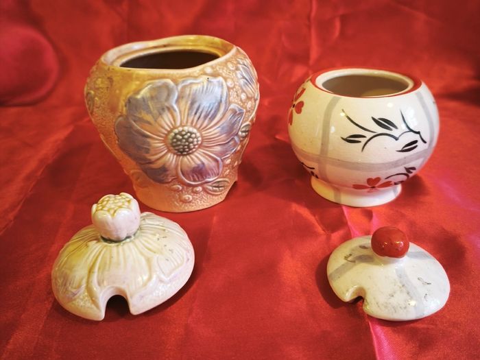 Two vintage honey pots