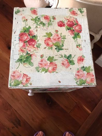 Floral Decoupage bedside locker