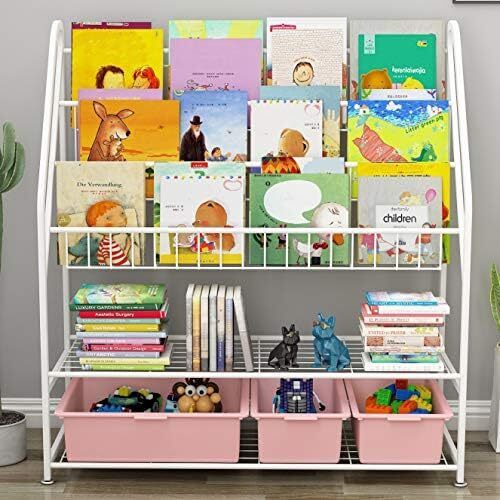 5 Tier Children's Book Organizer, Kids Book and Toys Storage