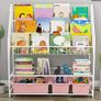 5 Tier Children's Book Organizer, Kids Book and Toys Storage Image 3