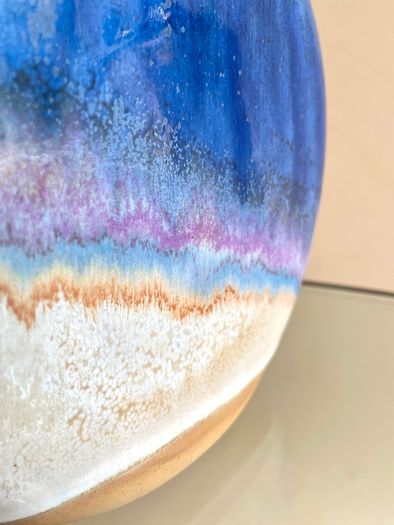 Mid Century Kamini Greece Vase, Drip Glaze, Vintage 70s Pottery