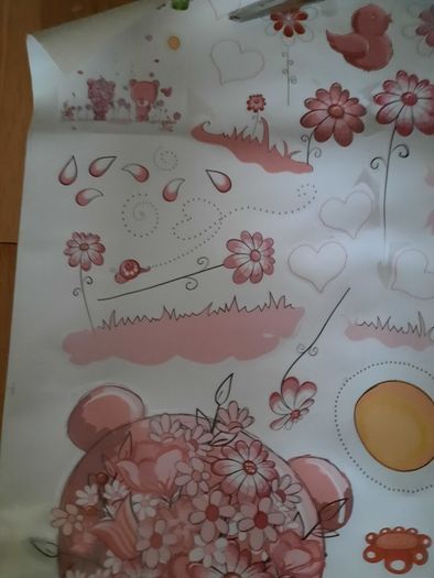 Pink Teddy stickers for wall