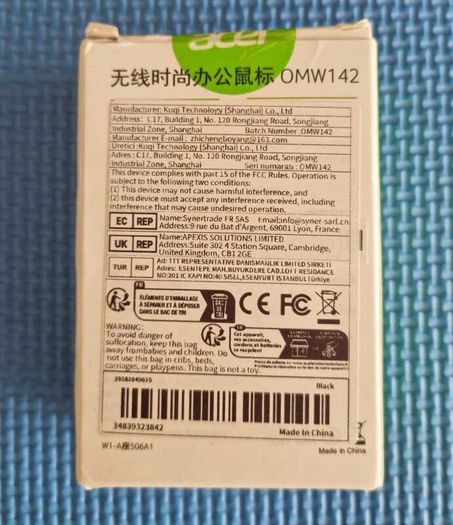 Acer Wireless Mouse with a Stable 2.4G Connection, new, unopened.
