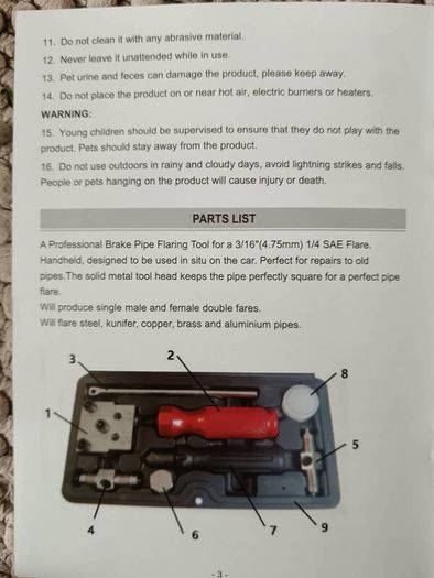 brake flaring tool kit SAE