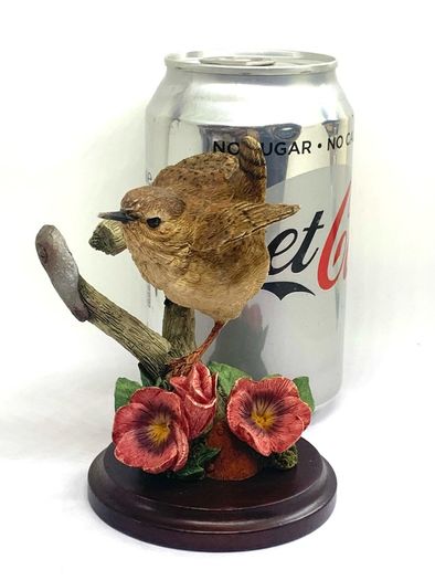 Vintage Wren With Pansies Figurine By Country Artist Andrew MacCallum
