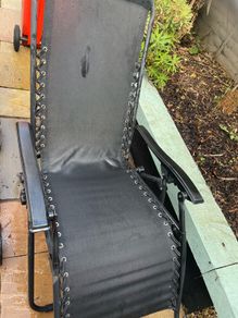 Fold up garden sun loungers black  x 2