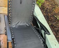 Fold up garden sun loungers black  x 2