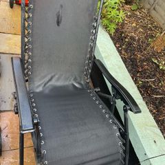 Fold up garden sun loungers black  x 2