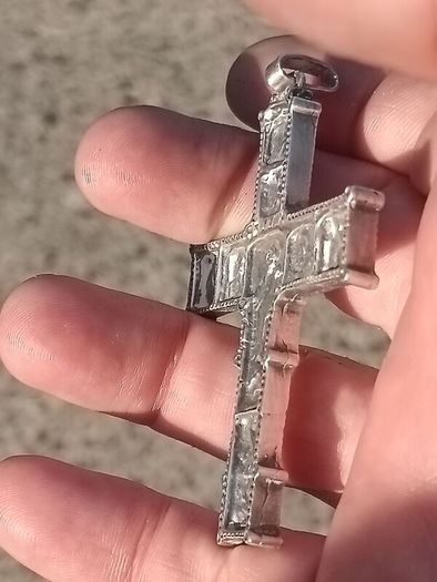German Orthodox Silver Heavy Crucifix(Circa 1850)..22 grams