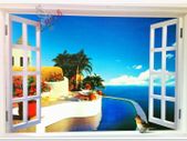 Beautiful Caribbean Sea Removable Window Wall Sticker
