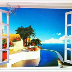 Beautiful Caribbean Sea Removable Window Wall Sticker