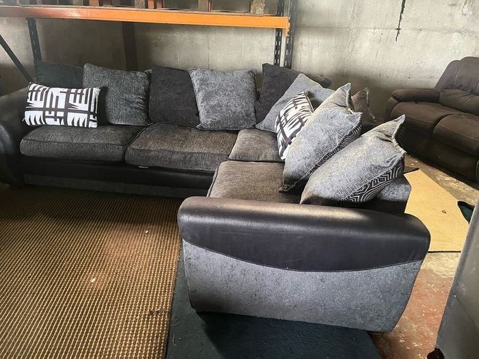 black/grey corner sofa couch