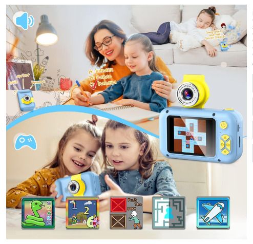 Kids Camera, 2.4in IPS Screen Digital Camera,180 Flip Len Student Camera,Children Selfie Camera
