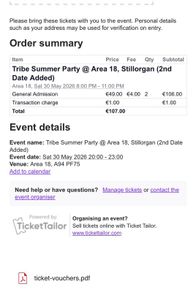 2 Tribe Summer Party Tickets