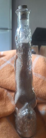 Vintage German Kefla Clear Glass Horse Bottle