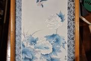 Chinese style bird painting with bamboo style frame