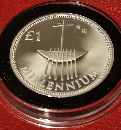 Ireland Piedforte Silver Proof 2000 Millennium 1 Pound Coin in Original Case with COA
