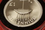 Ireland Piedforte Silver Proof 2000 Millennium 1 Pound Coin in Original Case with COA