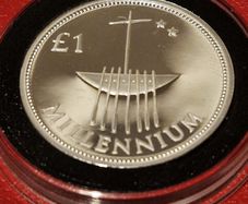 Ireland Piedforte Silver Proof 2000 Millennium 1 Pound Coin in Original Case with COA