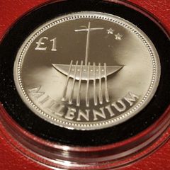 Ireland Piedforte Silver Proof 2000 Millennium 1 Pound Coin in Original Case with COA