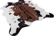 Cowhide Rug (4.6ft x 5.2ft) - Cow Print Area Rug for a Western Boho Decor - Synthetic, Cruelty-Free Animal Hide Carpet with No-Slip Backing