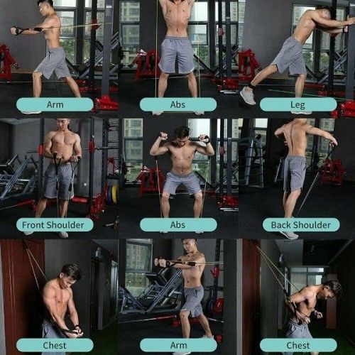 11Pcs Resistance Bands Set Pull Rope Gym Home Fitness Workout Crossfit Yoga Tube