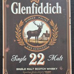 Glenfiddich, single malt, vintage style metal sign .