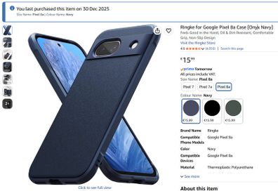 Pixel 8a Navy Phone Case