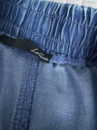 Le Comte 100% Lyocell Denim-Look Midi A-Line Skirt - Size UK 12 / EU 38