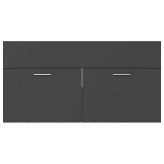 Sink Cabinet with Built-in Basin Grey Chipboard