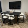 Black and gold herringbone table Image 10