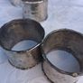 6 X Sterling Silver Hand Planished Napkin Rings(204 grams) Image 7