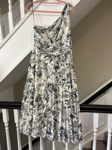 h&m one shoulder dress