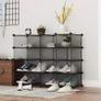 16 Cube Light Grey Shoe Rack, DIY Wardrobe Closet Organizer, Storage Bookshelves Bookcase, Interlocking Shelving Unit, Home Solutions Unit for Clothes Books Toys Image 2