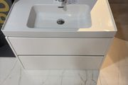 Crea 800mm Wall Hung Unit and Wash Basin Glossy White w/ tap