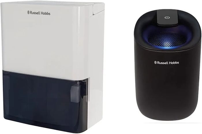 10 Litre/Day Dehumidifier,White & RHDH1061B 300ml/day, Black Dehumidifier with Auto Defrost for Home, Kitchen, Basement, Garage, Caravan, Bathroom, Lightweight, 15m2 Room Size